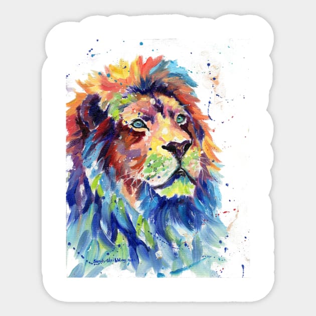 Multicolor Lion Art Sticker by sarahstribb